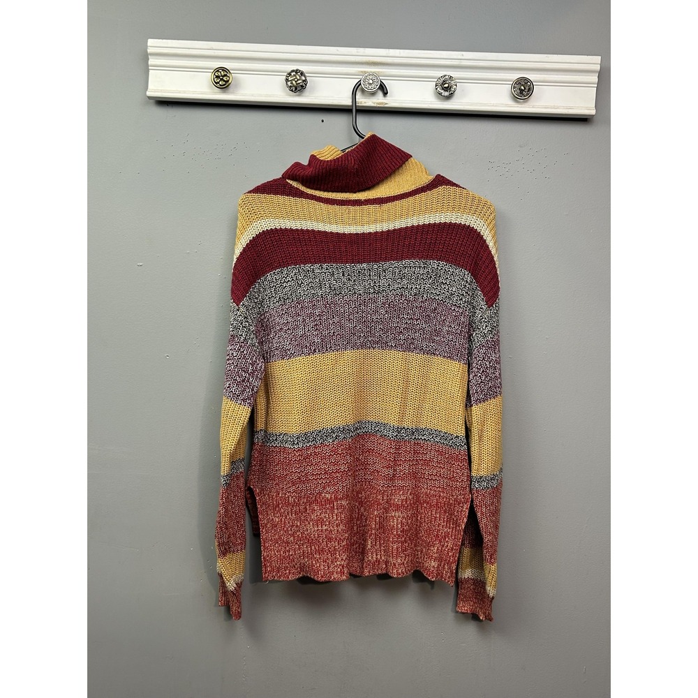 Urban Outfitters Sweater Womens XS Multicolor Striped Turtleneck Knit Boho 12683 - Picture 2 of 7